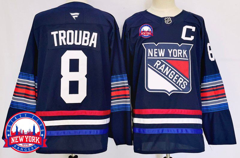 Men New York Rangers #8 Trouba Blue Fanatics 2025 NHL Jersey style 5